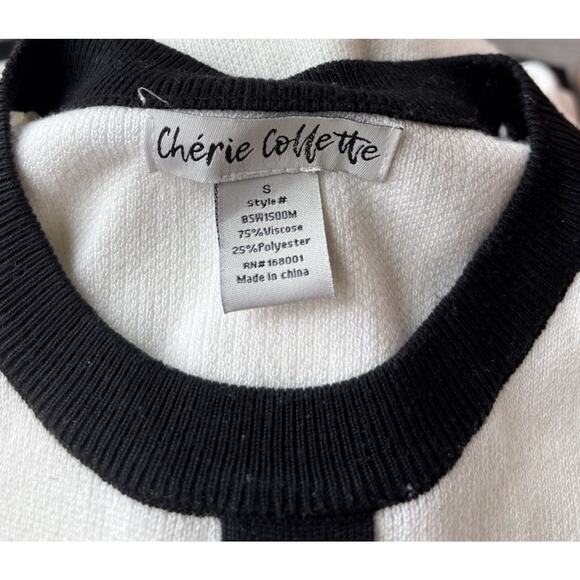 Cherie Collette White Preppy Classic Sweater Size S Buttons Soft - Picture 5 of 5